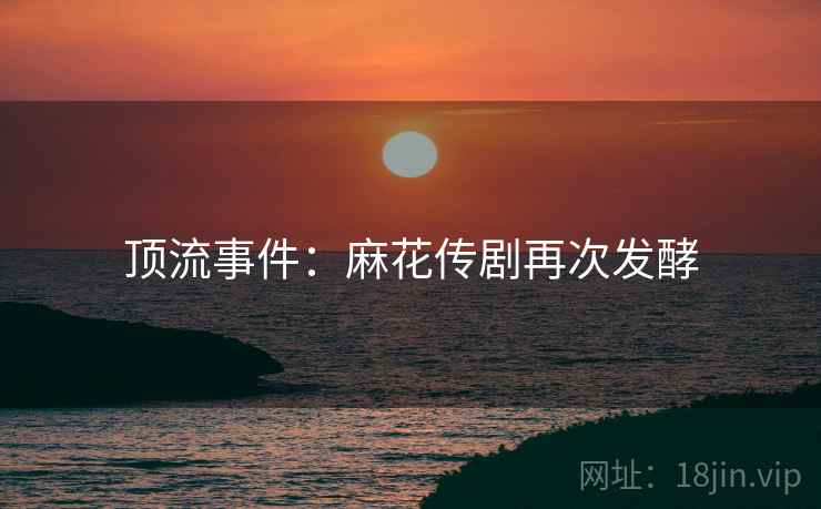 顶流事件:麻花传剧再次发酵 顶流事件:麻花传剧再次发酵